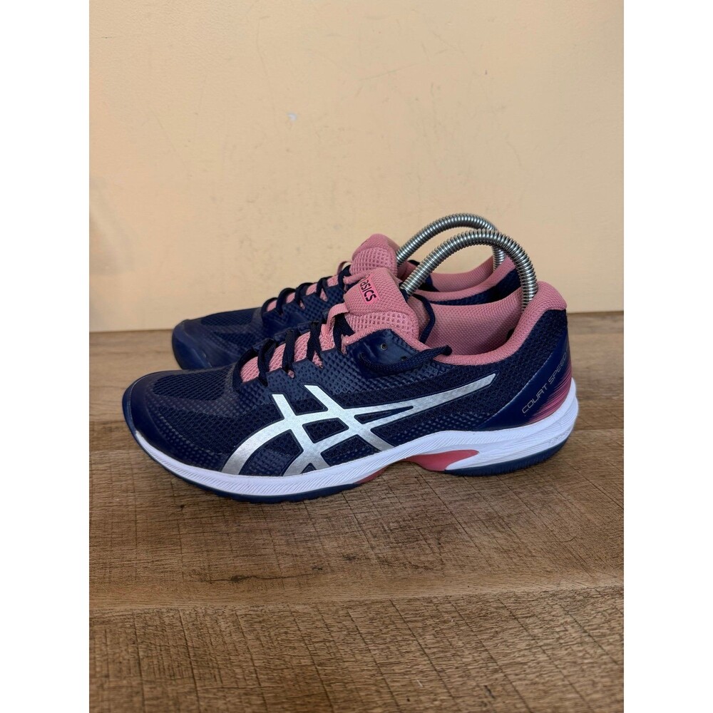 Asics Court Speed FF Peacoat Pure Silver sneakers size 8 shoes blue pink